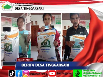 Pemdes Tinggarsari Salurkan Bantuan Pangan Berupa Beras kepada Warga Banjar Dinas Kauhan